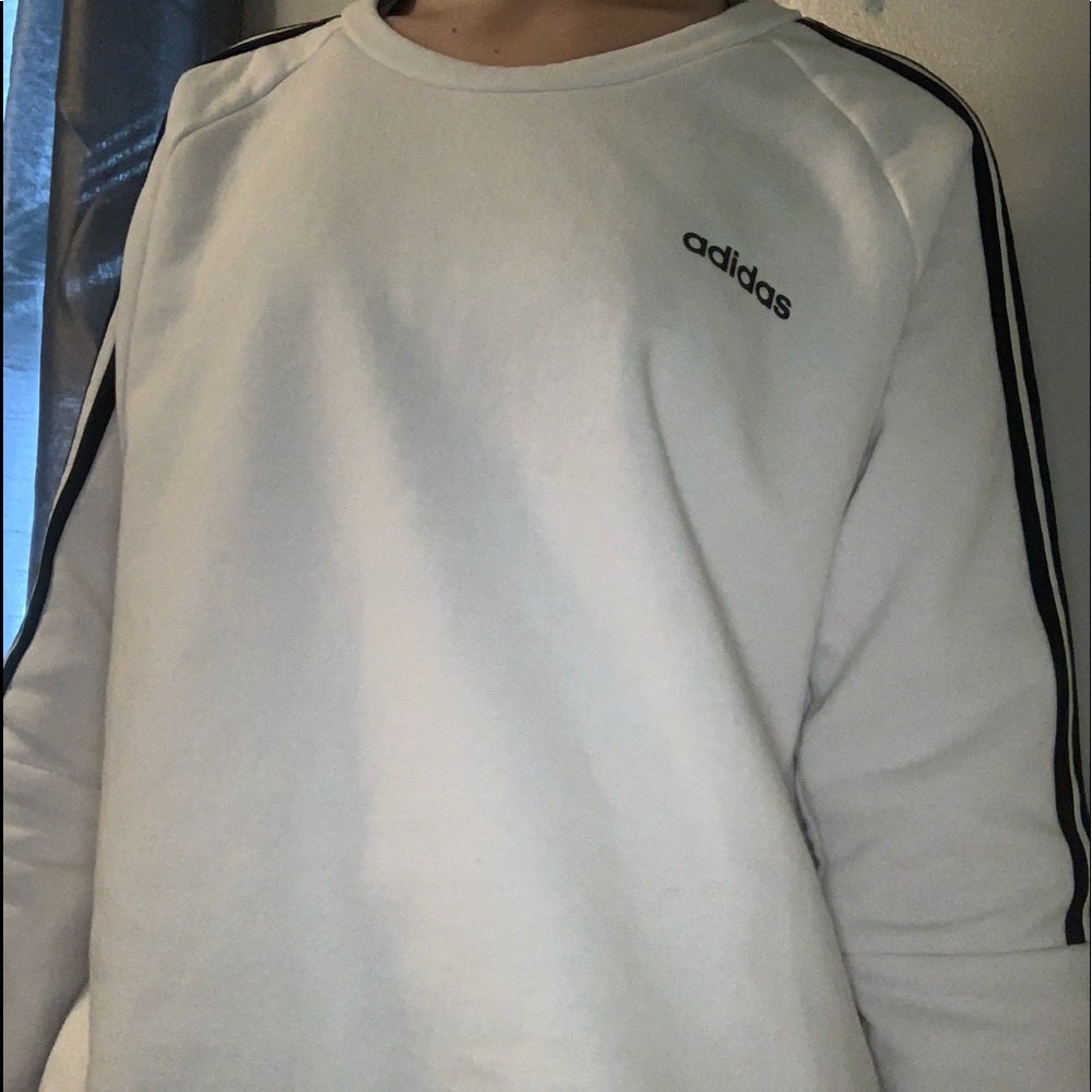 White Adidas Crewneck